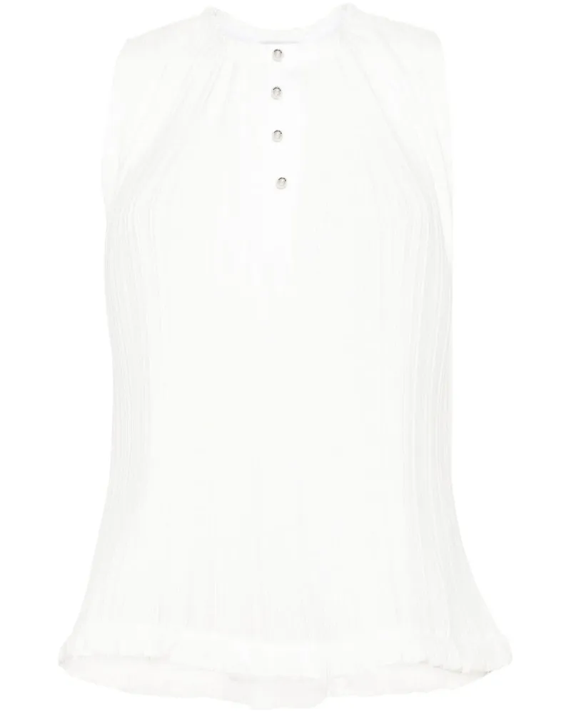 Lanvin Falten -ärmellose Oberseite White