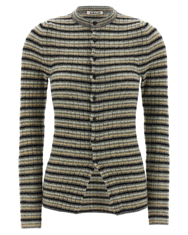AURALEE gestreifte Strickjacke Multicolor