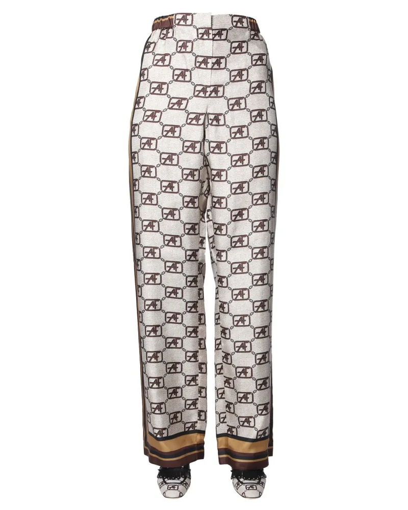 Alberta Ferretti Story Logo Hosen Beige