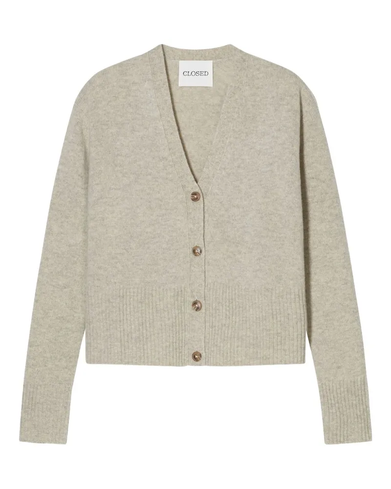 Closed Geschlossene Wolle gegen Hals -Strickjacke Beige
