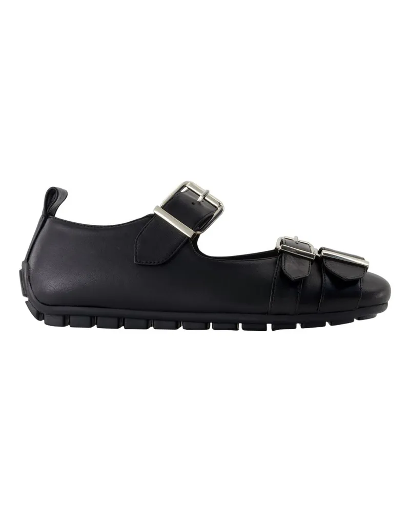 Simone Rocha Schnalle Grip Ballerina  Leder schwarz Black