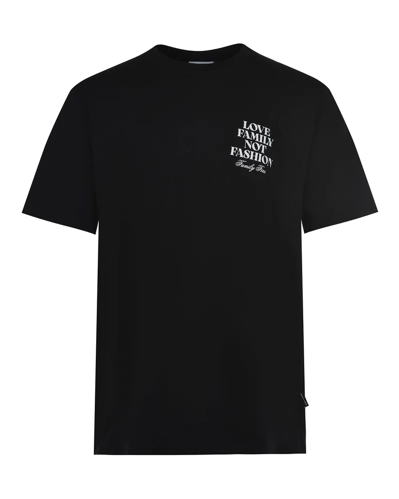 Family First Familie Erstes T -Shirt aus schwarzer Baumwolle Black