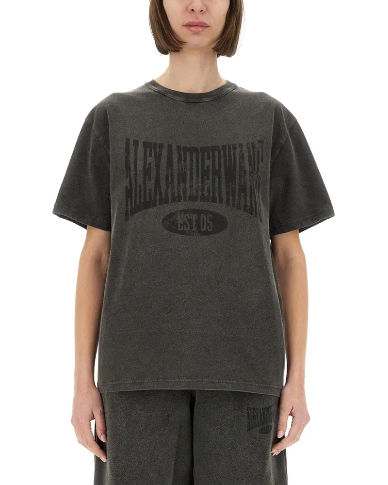 Alexander Wang Logo Print T -Shirt Black