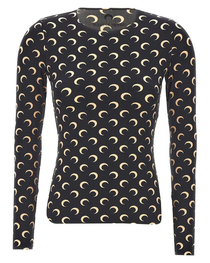 Marine Serre Moon Printed Jersey' Top Black