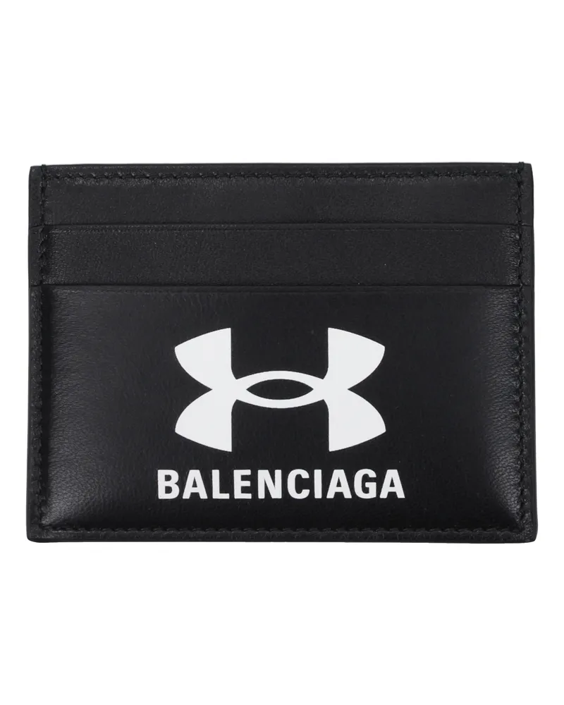 Balenciaga Under Armour Herrens Schwarzer Dokumentenhalter aus Leder -
