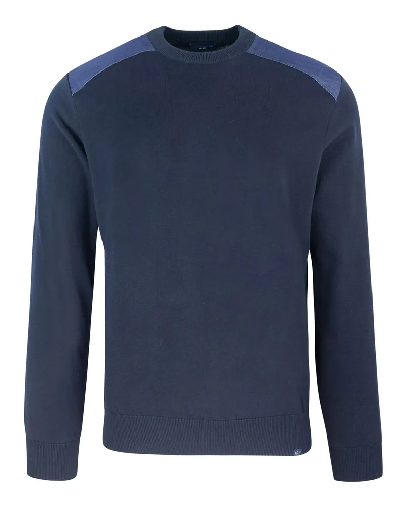 Paul & Shark Maglia in Fresco Cotone Blu Blue