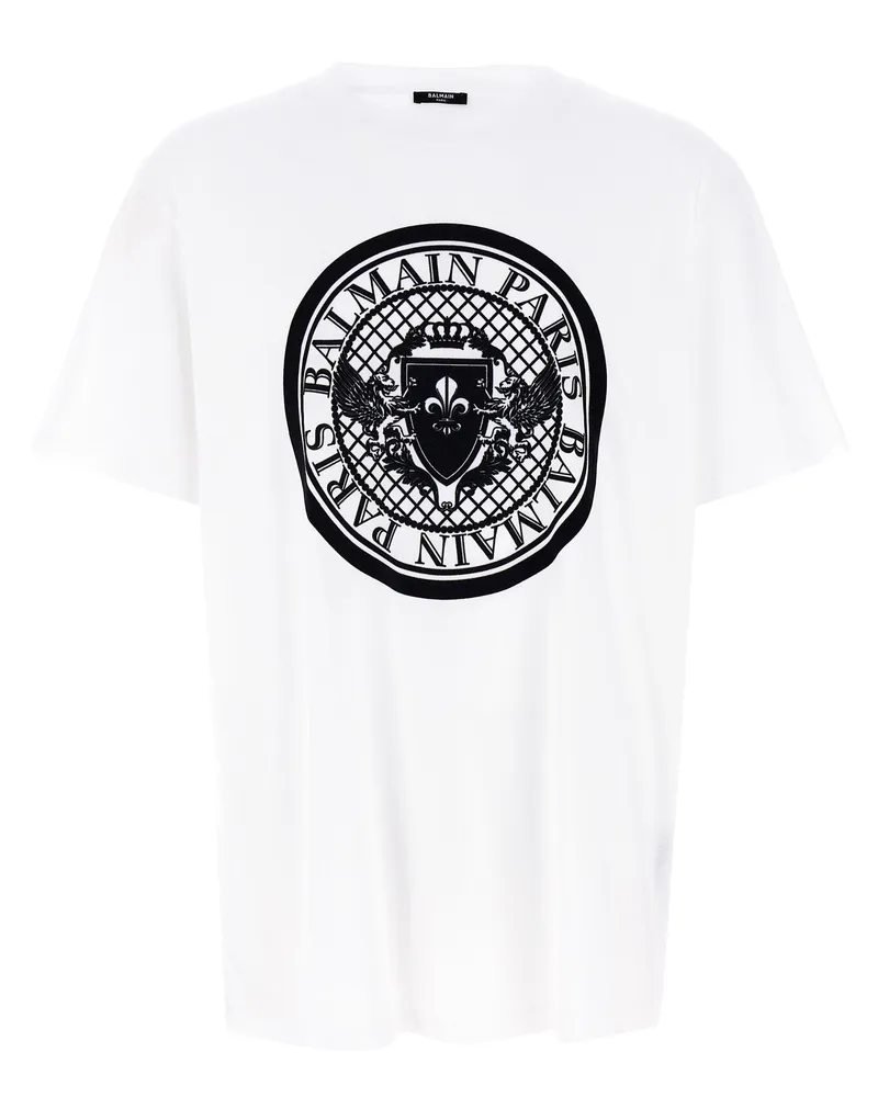Balmain Velvet Logo T -Shirt White