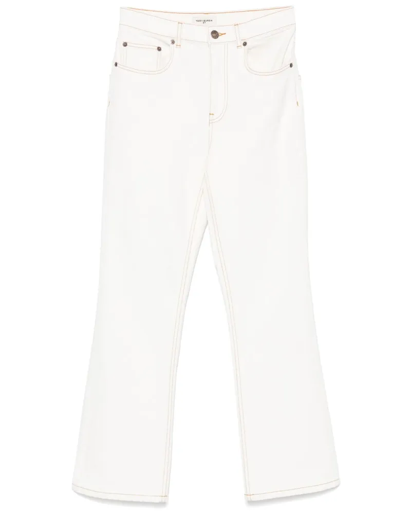 Tory Burch Flared Bein Jeans Jeans White
