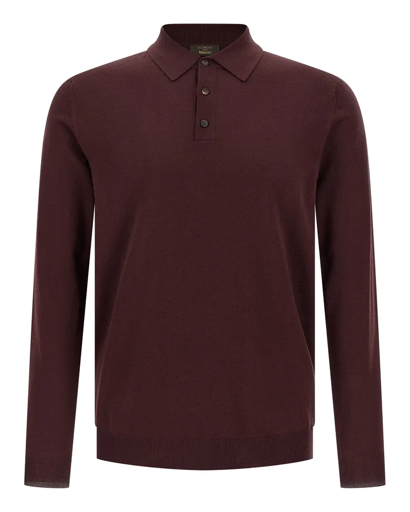 Zanone Virgin Woll Poloshirt Bordeaux