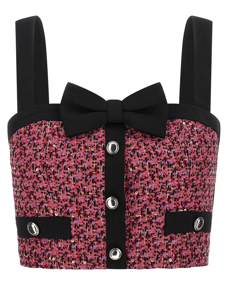 Alessandra Rich Tweed Top Pink