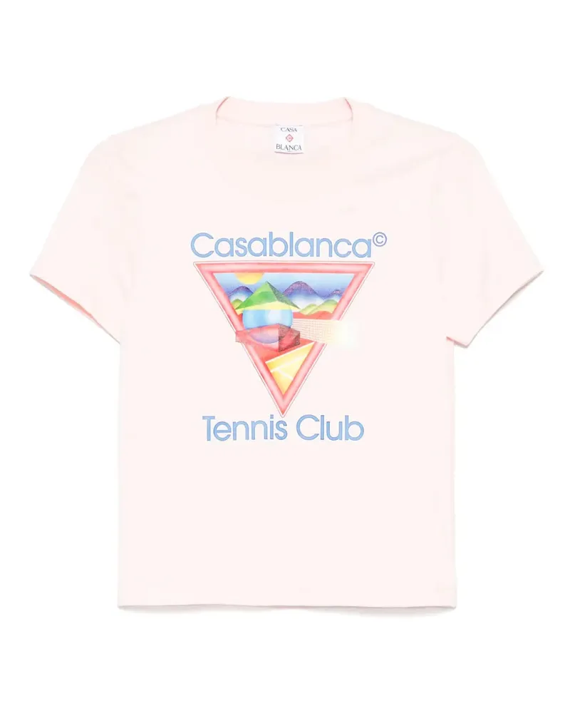 Casablanca Paris Tennis Club T -Shirt mit Grafikdruck Pink