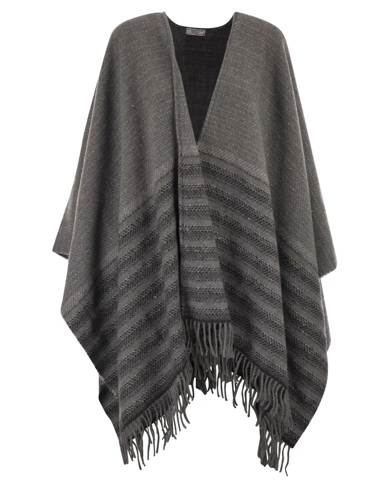 Peserico Virgin Wolle und Kaschmir Cape Grey