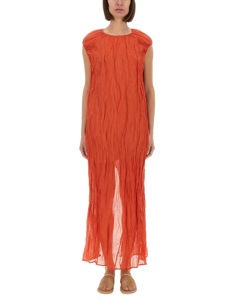 ALYSI Metallic Gaze Longuette Kleid Red