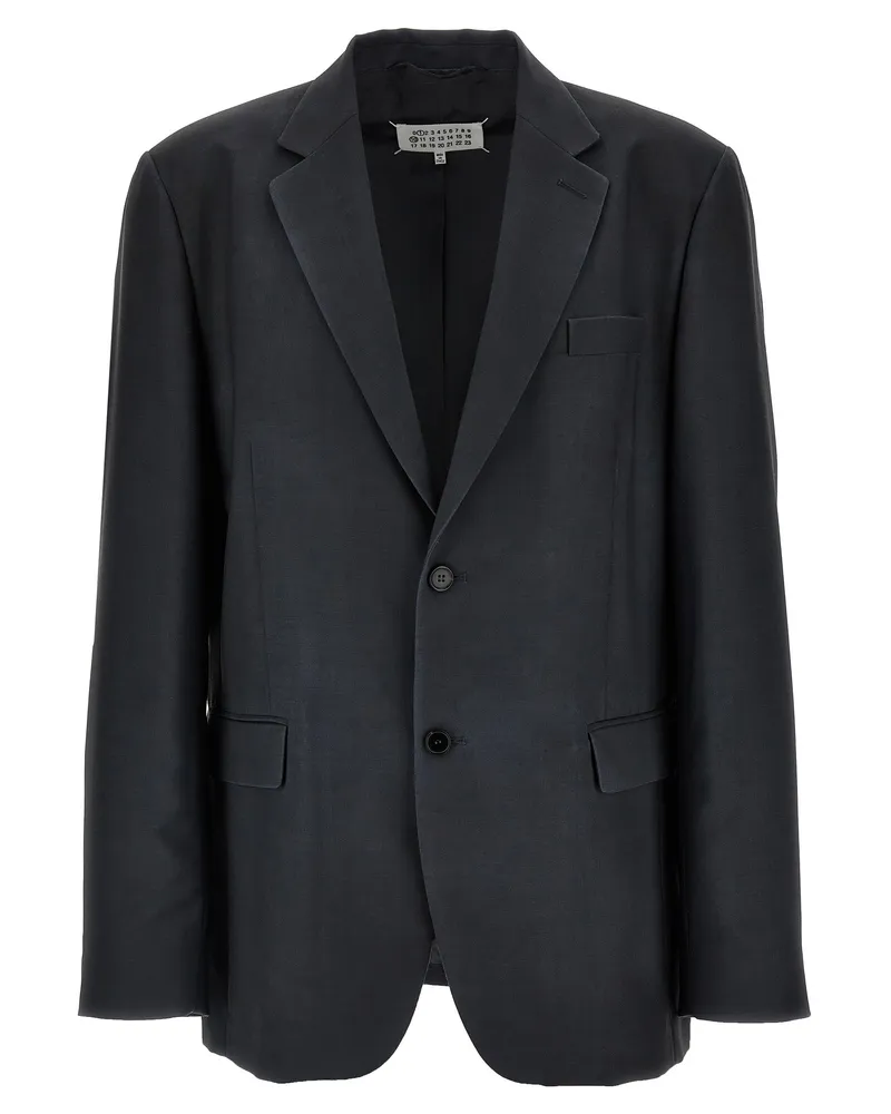Maison Margiela Single Breasted Mohair Blazer Gray