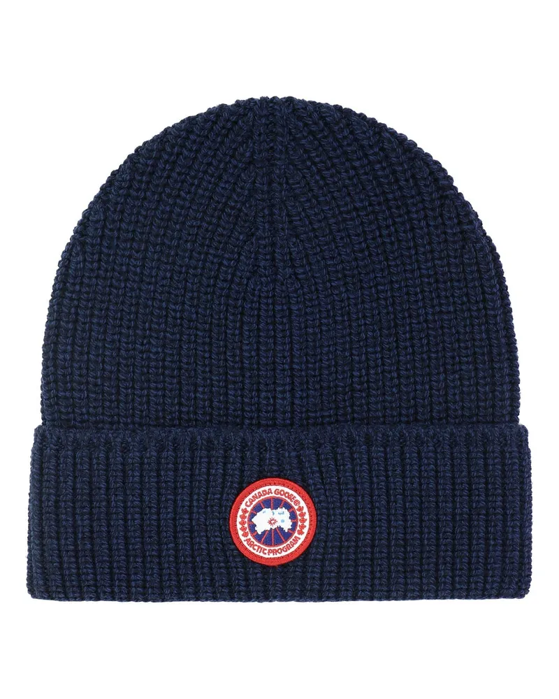 Canada Goose Gerippte „Toque“-Mütze von Blue