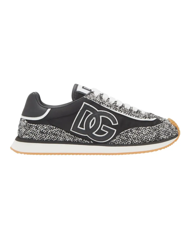 Dolce & Gabbana Low-Top-Sneaker aus Wolle mit Punkten 89697
