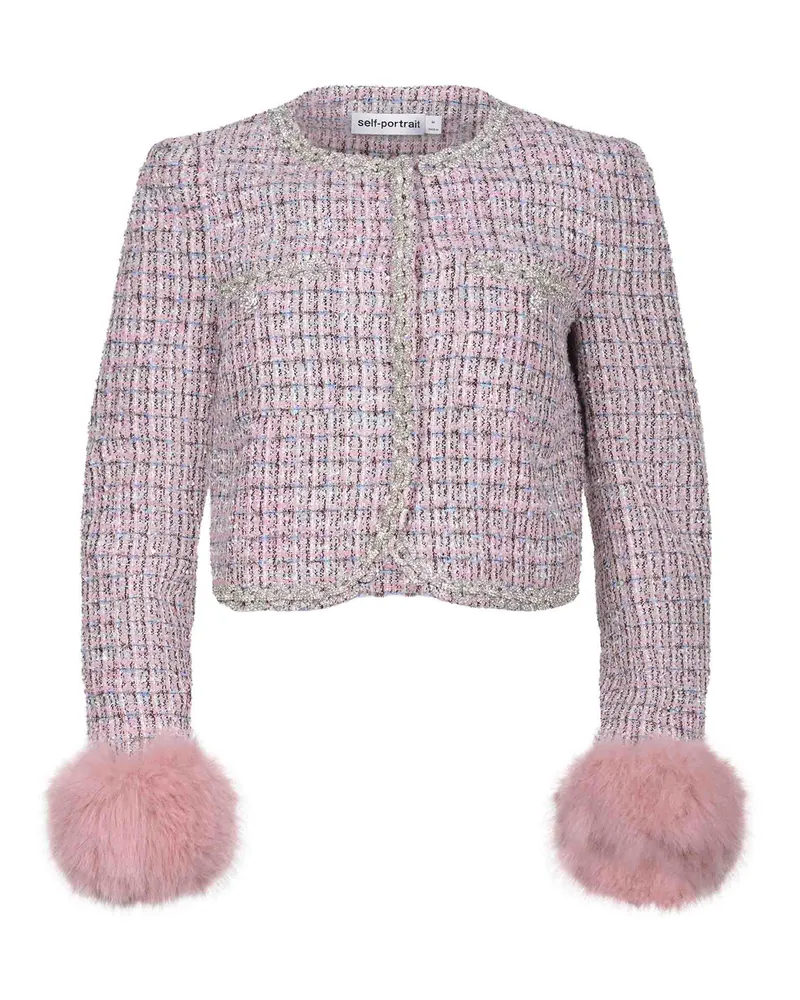 Self-Portrait Selbstporträtjacke aus einer Wollmischung Pink