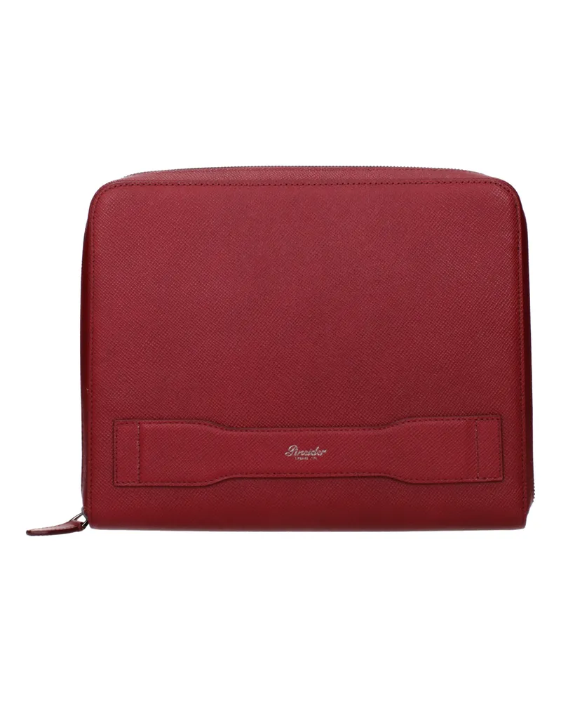 Pineider Essential Herrens Pochette aus rotem Leder -
