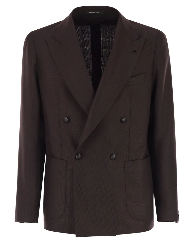 Tagliatore Zweireihige Jacke in Super 100's Schurwolle Bordeaux