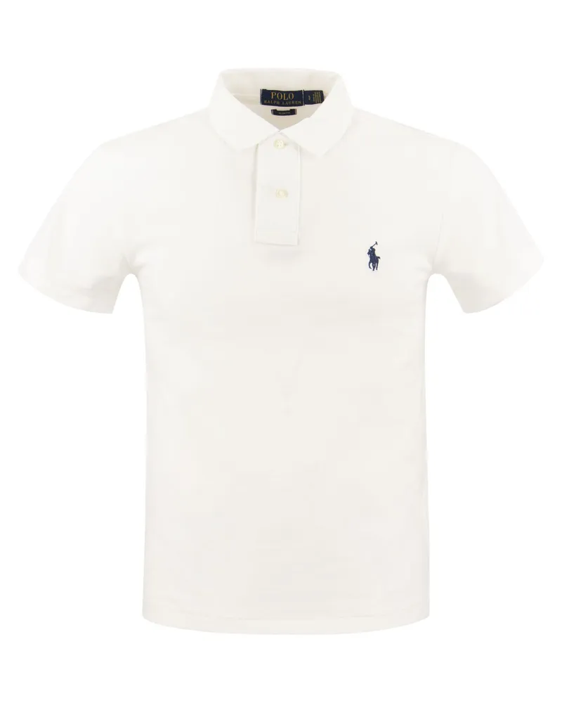 Ralph Lauren Slim Fit Pique Polo -Hemd Weiss