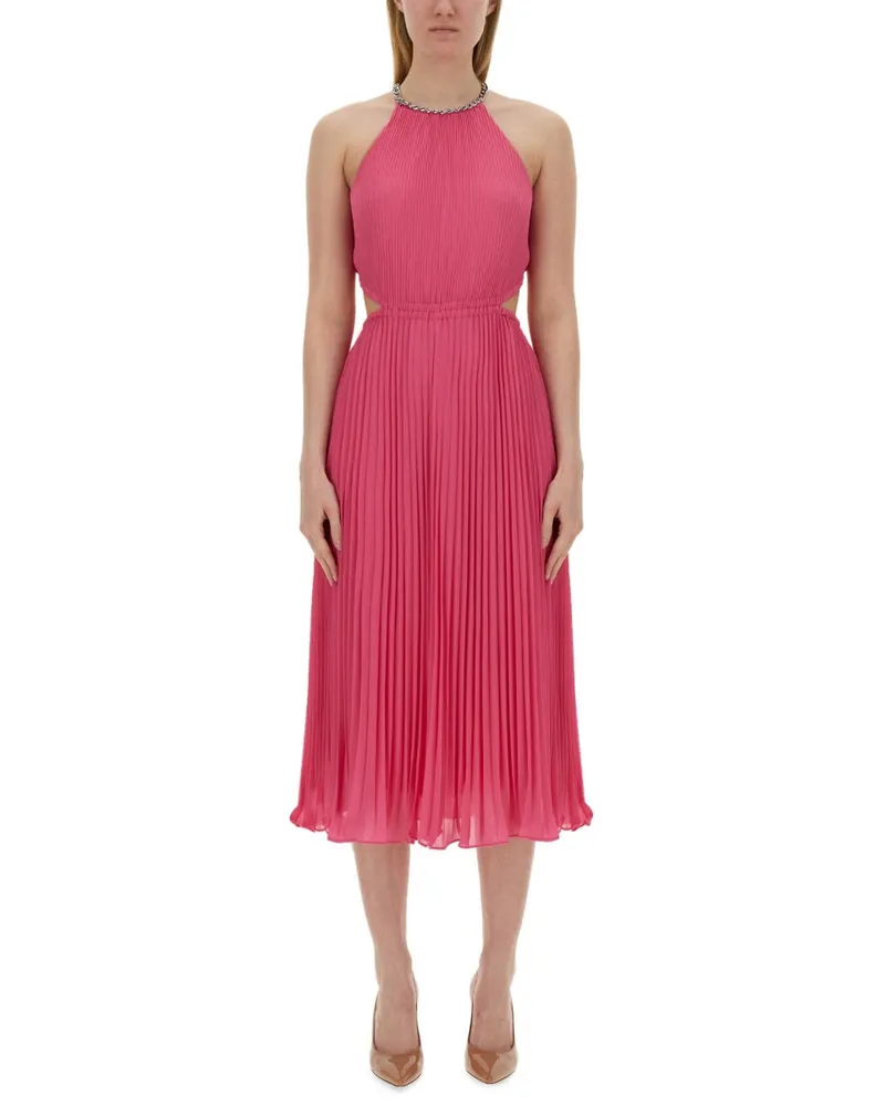 Michael Kors Michael von Michael Kors Plissee Georgette -Kleid mit ausgeschnittenen Details plissiert Pink