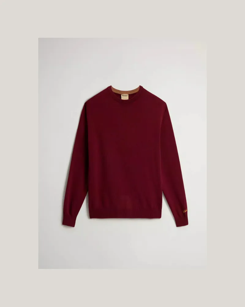 Woolrich Lammwoll-Rundhalsausschnitt Bordeaux