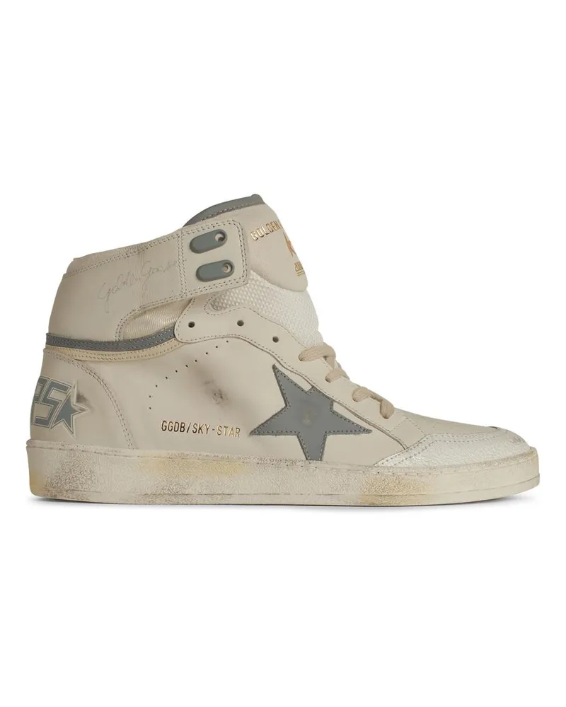 Golden Goose Golden Gans 'Sky Star' weiße Lear -Sneaker White