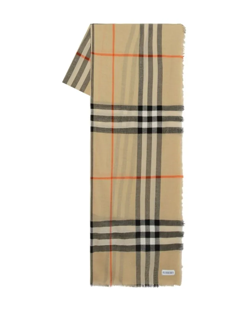 Burberry Überprüfen Sie Schal  Wool Beige Beige