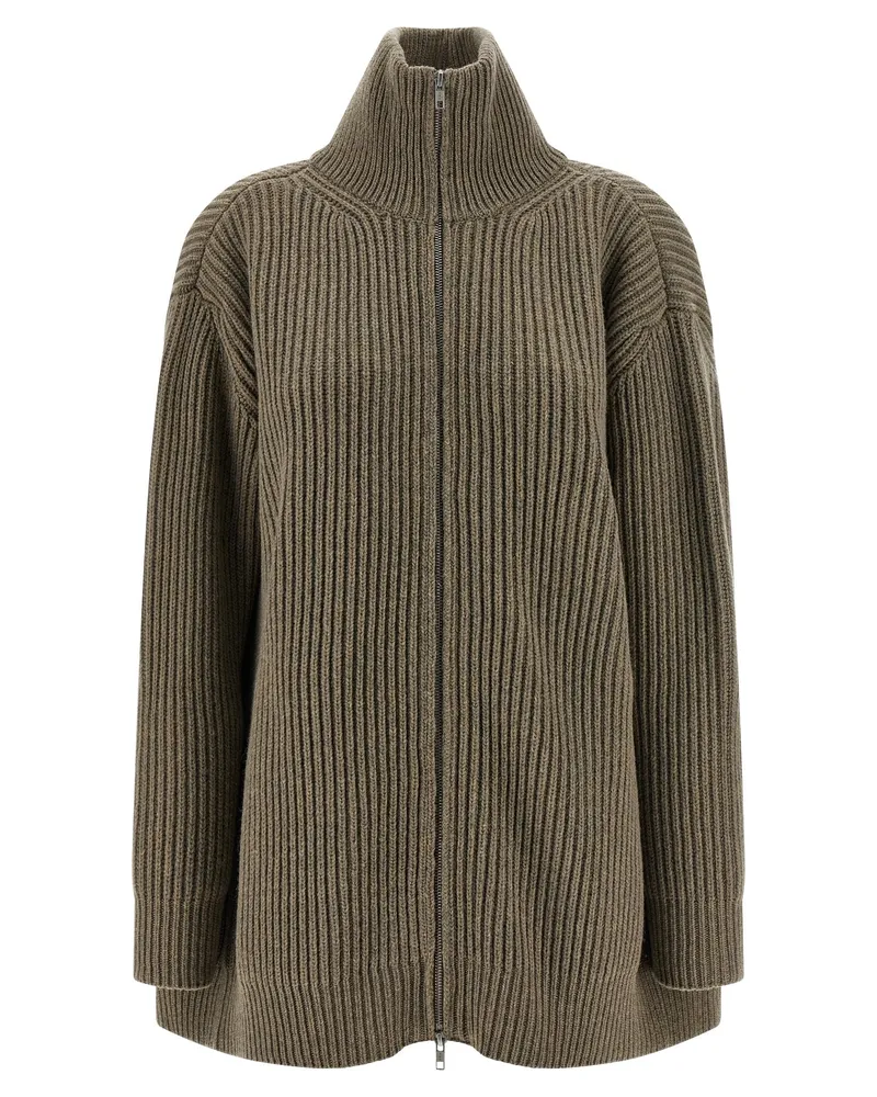 Maison Margiela Strickjacke mit Paneleinsatz Beige