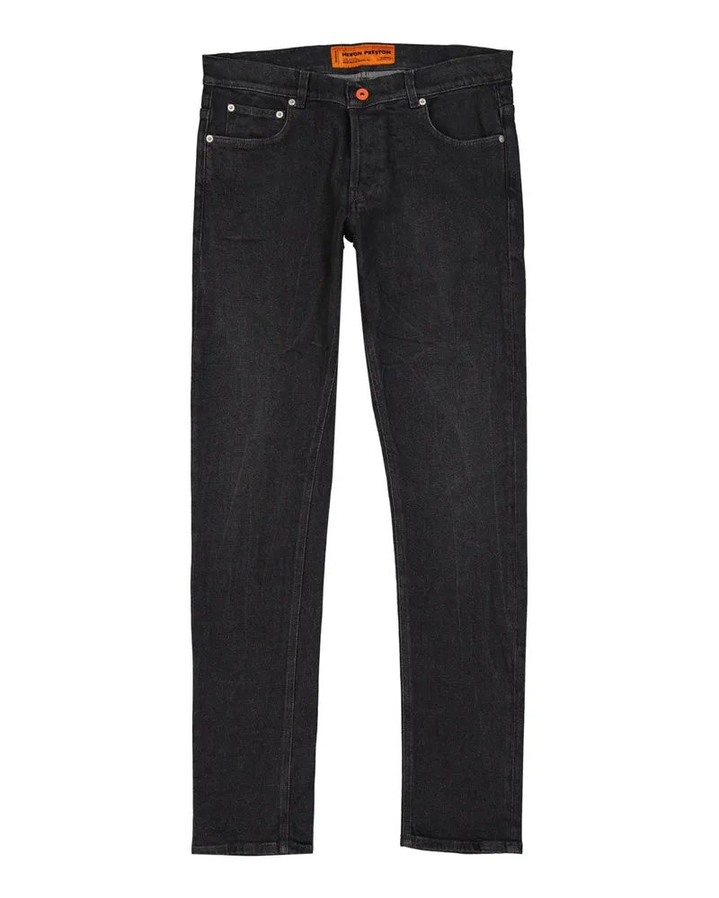 Heron Preston Cotton Denim Slim Jeans Schwarz