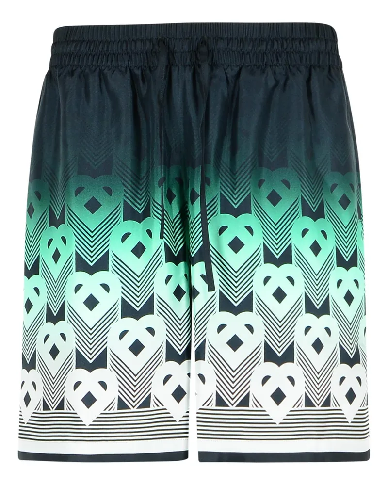 Casablanca Paris Green Seide Bermuda Shorts Green
