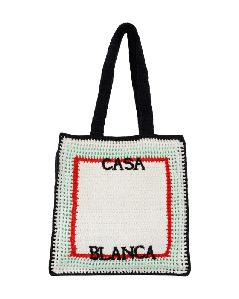 Casablanca Paris Crochet Shopper Bag  Baumwoll weiß Weiß
