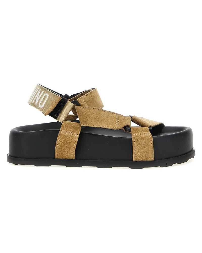Moschino Wildleder Sandalen Beige