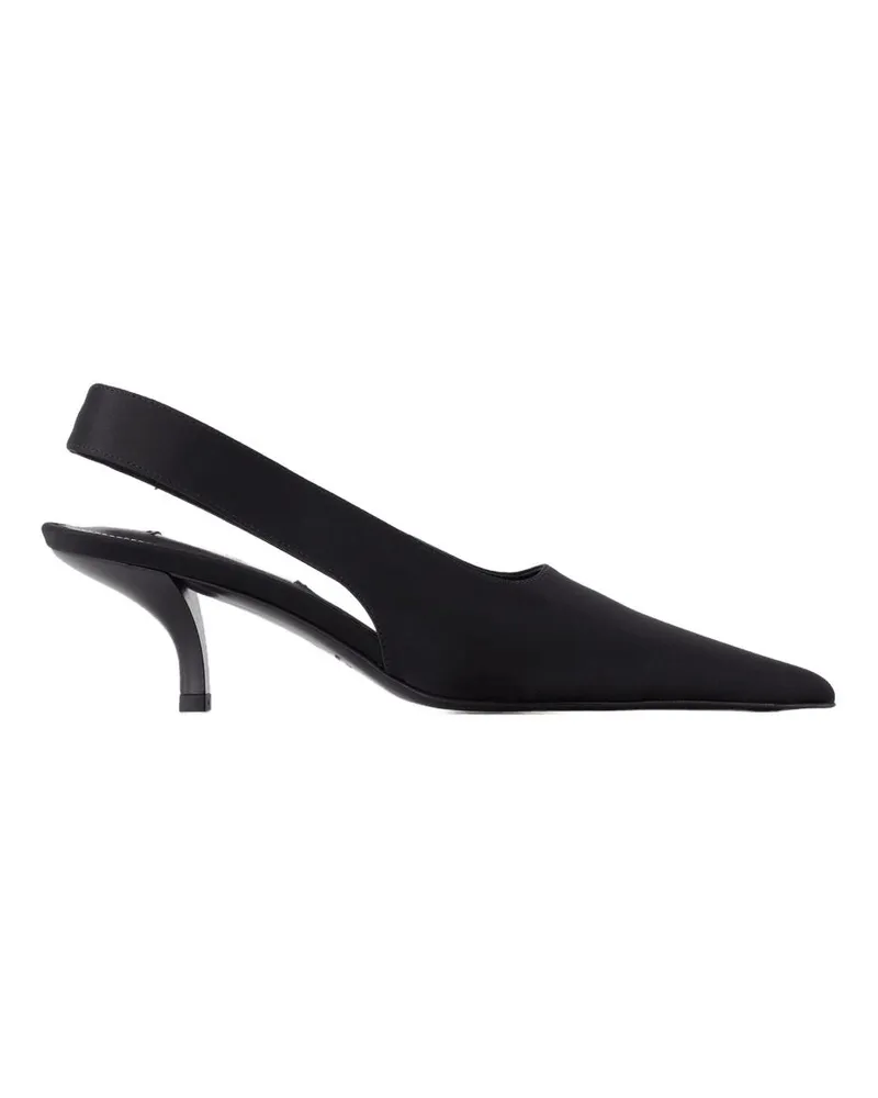 Totême Klassische Slingbacks Totem Seidenschwarz Black