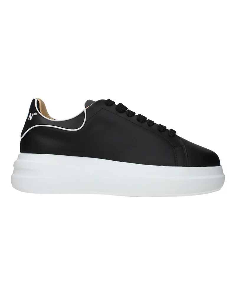 Philipp Plein Herrens Schwarze Ledersneaker -