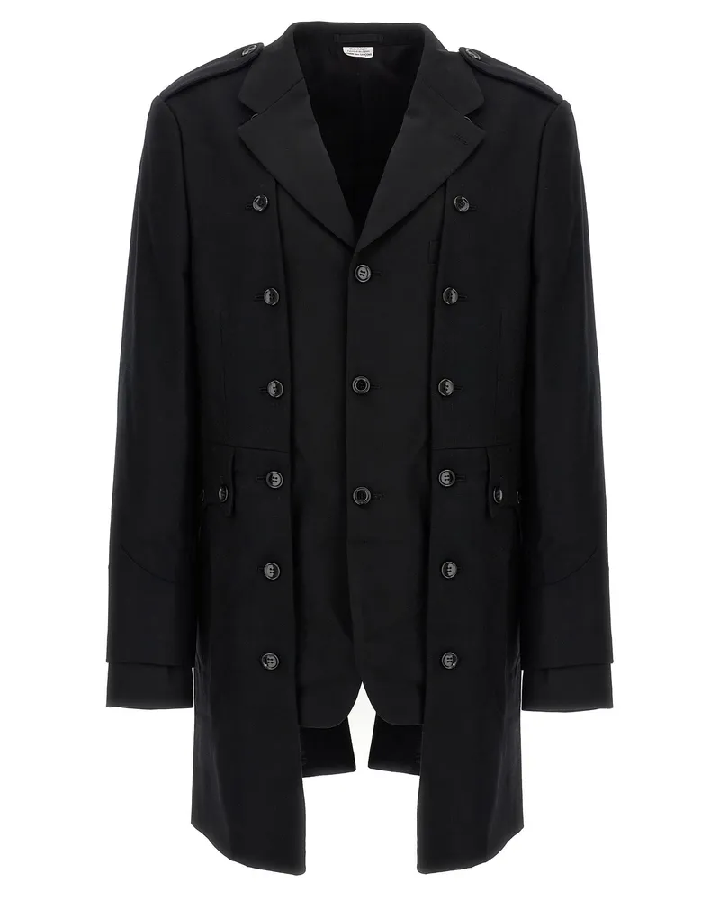 Comme des Garçons Doppelschicht Blazer -Mantel Black