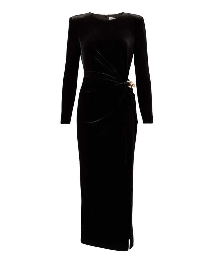 Self-Portrait Selbstporträt-Midikleid aus Samt Black