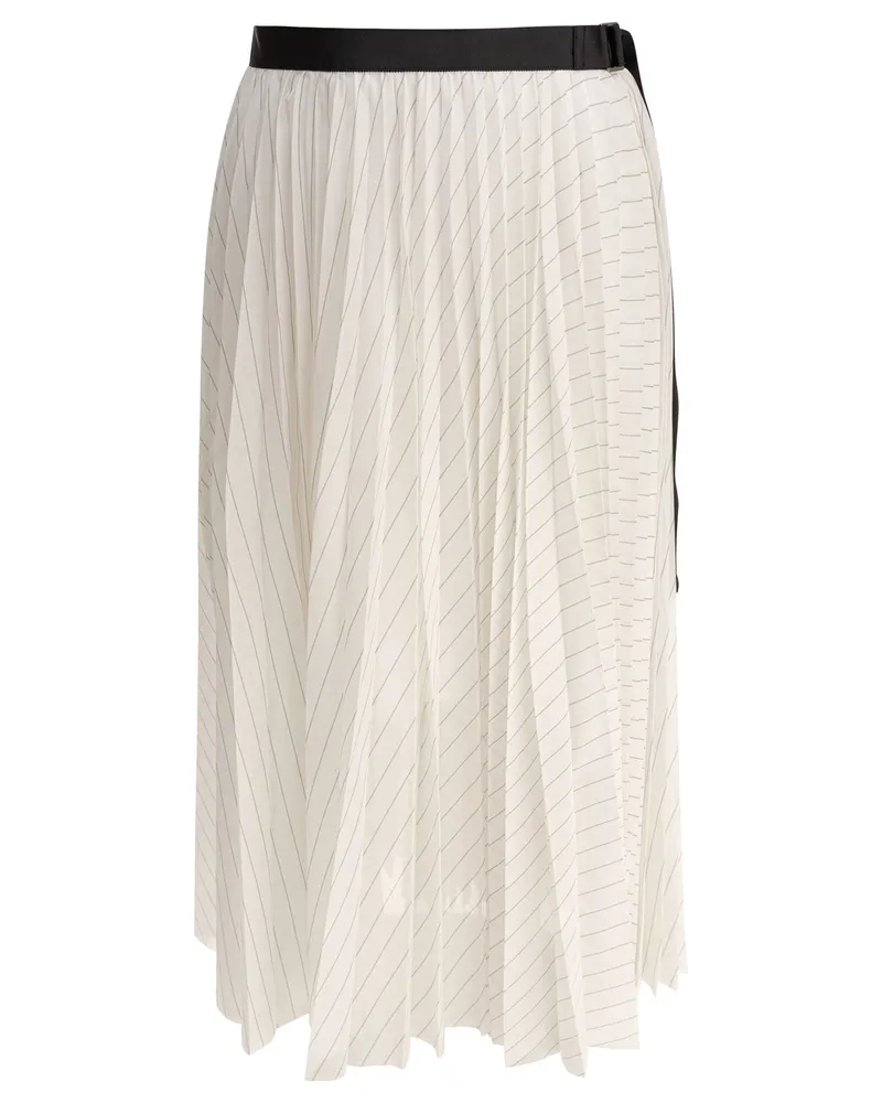 Sacai Faltenrock White