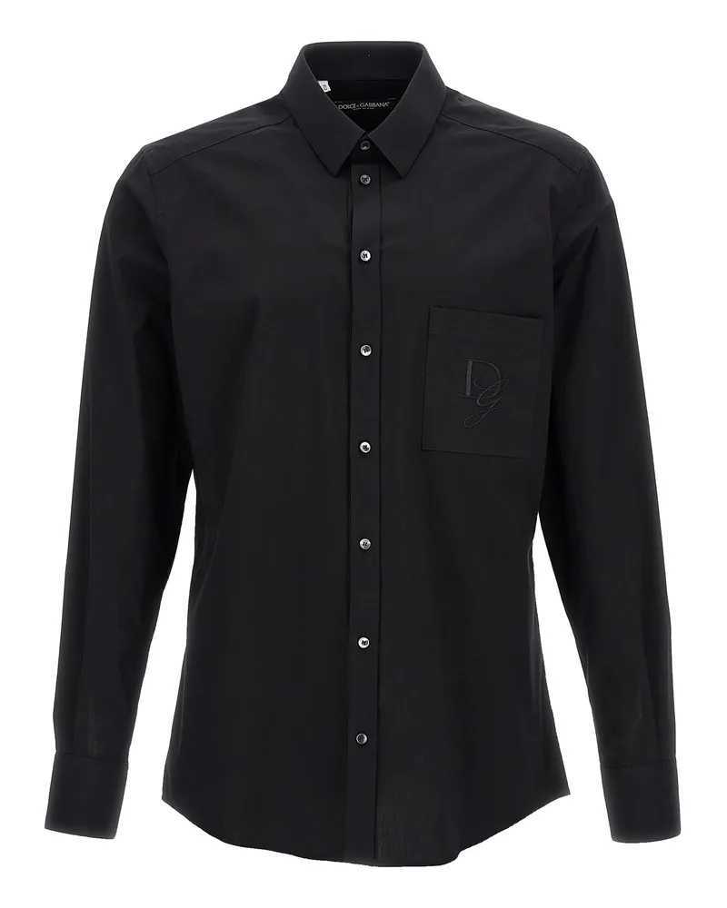 Dolce & Gabbana Logo Stickhemd Black