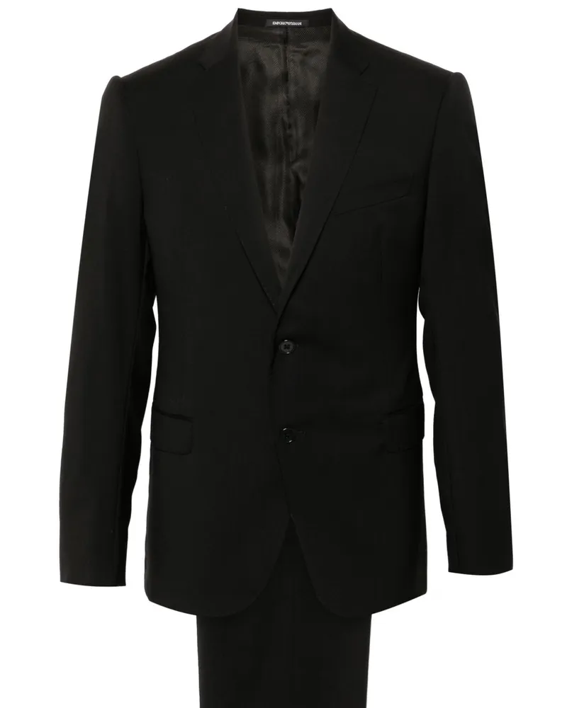 Emporio Armani Wolle Single Breasted Anzug Black