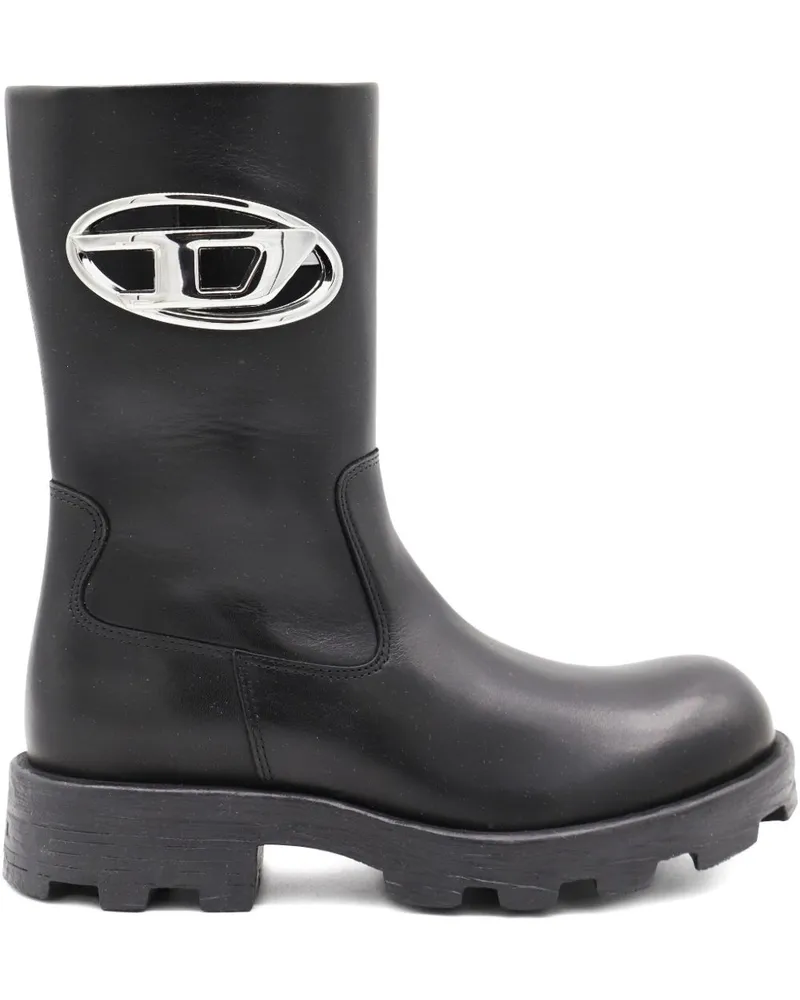 Diesel Lederbiker -Stiefel Black
