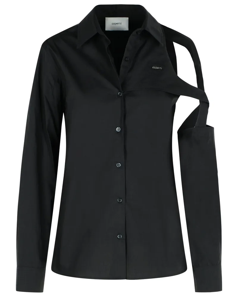 COPERNI Cutout' schwarzes Baumwollhemd Black