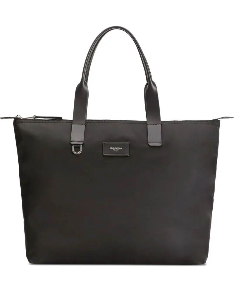 Dolce & Gabbana Adamo Nylon und Ledertasche Black