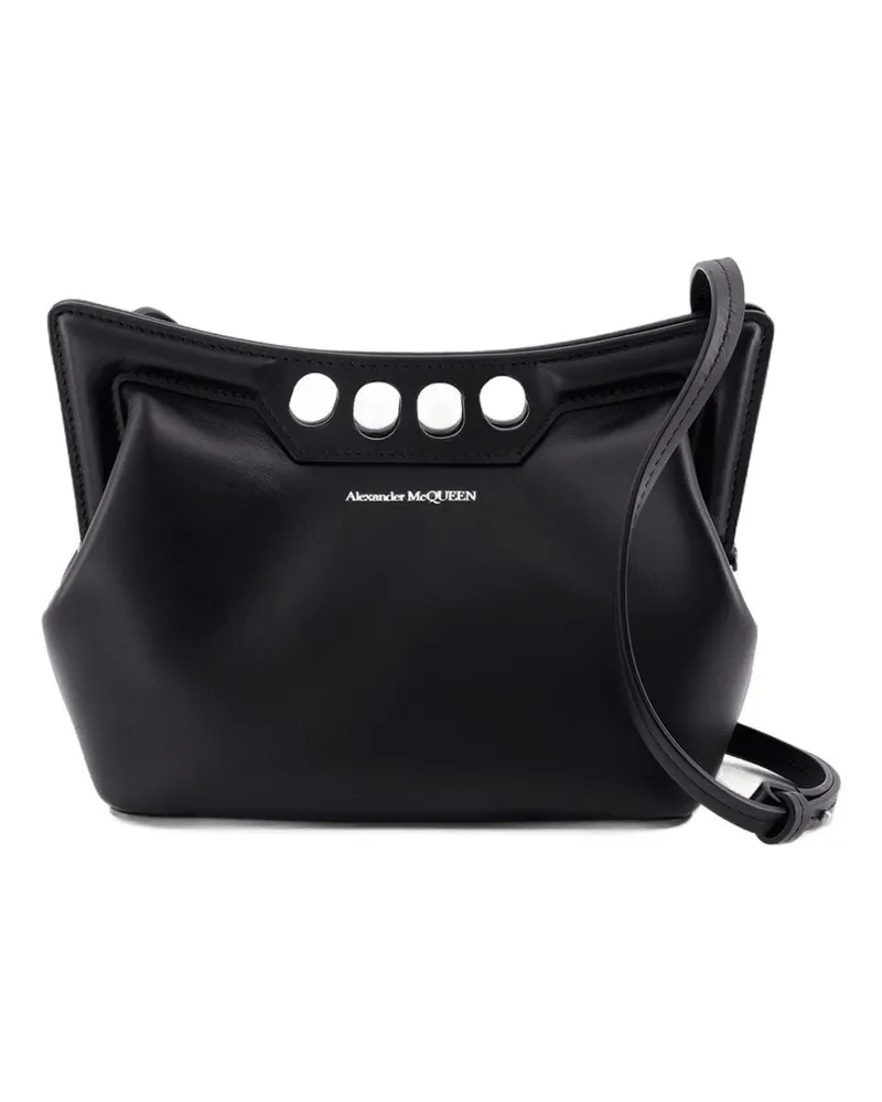 Alexander McQueen Der Mini -Peak -Geldbeutel  Leder schwarz Schwarz