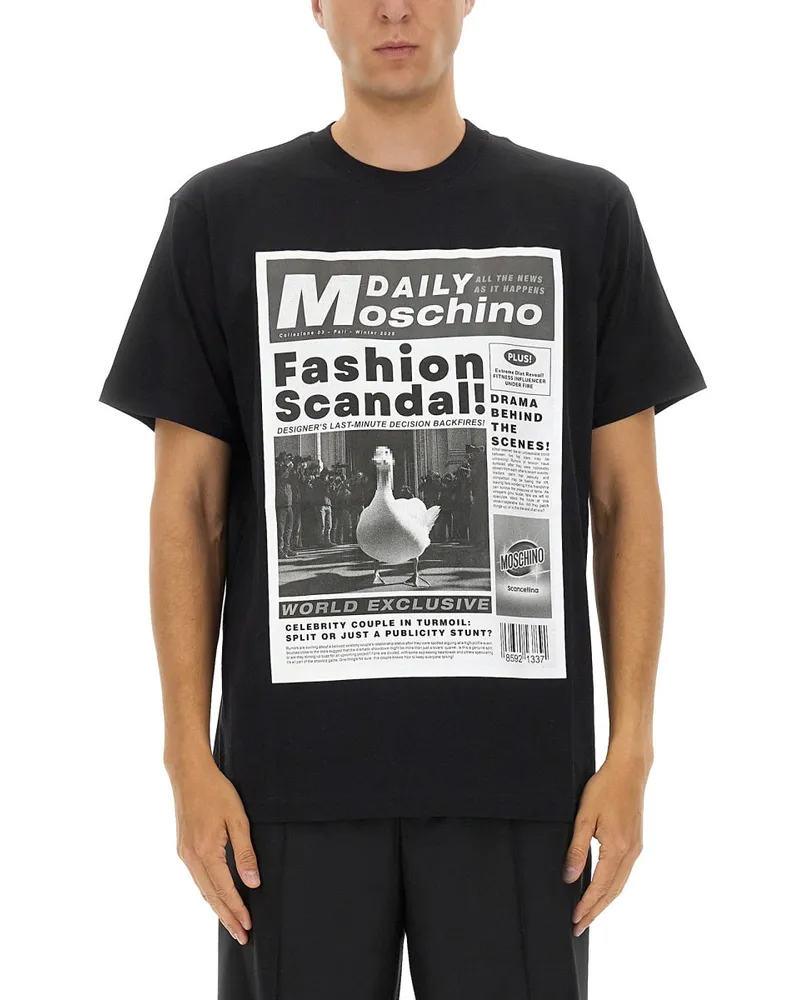 Moschino T -Shirt mit Druck Black