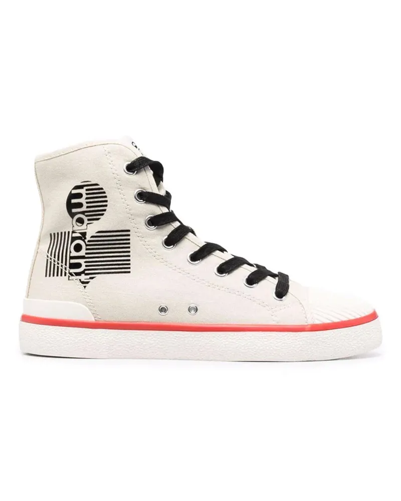 Isabel Marant Logo Canvas -Turnschuhe Beige