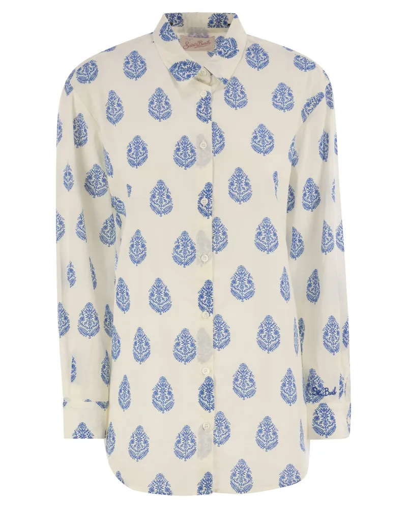 MC2 Saint Barth Brigitte -Hemd mit Paisley -Muster White