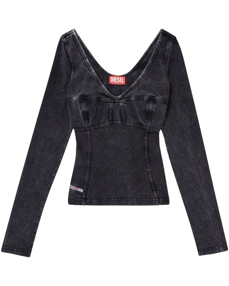 Diesel Denim -Baumwolltop Black