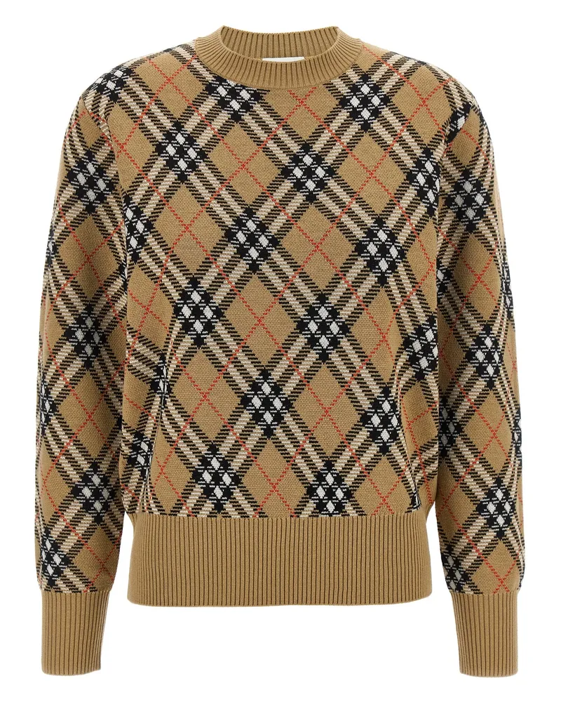 Burberry Burberry Check Pullover Beige