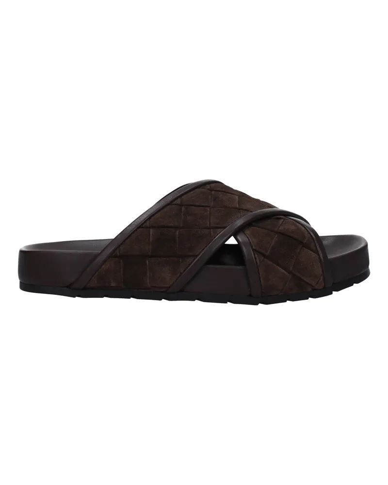Bottega Veneta Hausschuhe und Hufe Tarik Mann Wildleder braun / dunkler Schokolade -